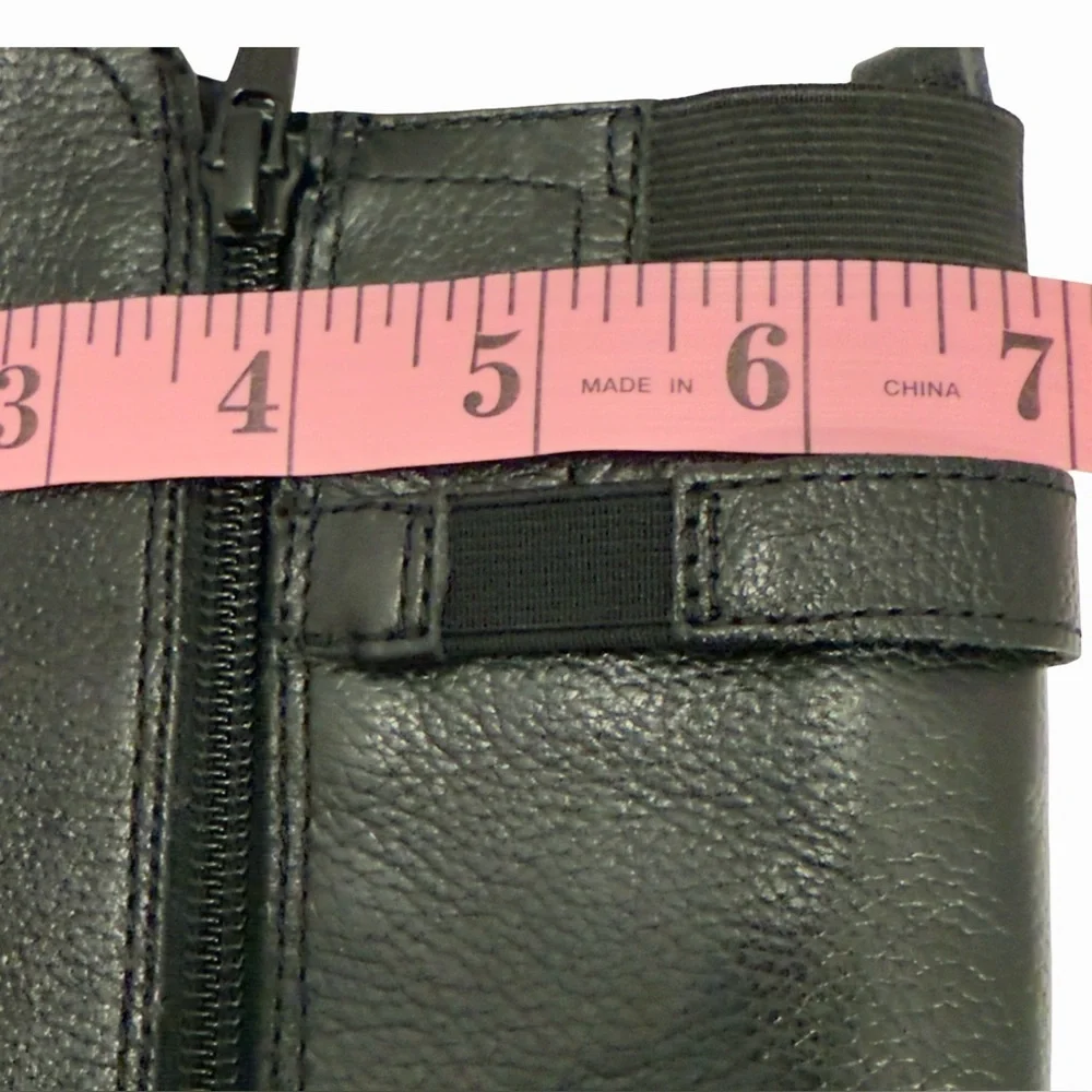 Naturalizer Jessie Black Leather Wide-Calf Knee-High Riding Boots – Size 7.5 New